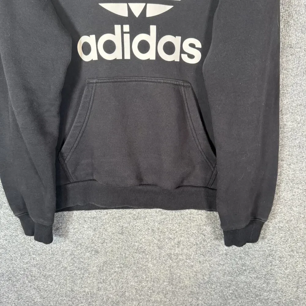 Adidas Sweater Mens Medium Black Sweatshirt Fleece Hoodie Logo Casual Athleisure